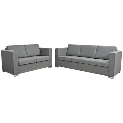 Immagine prodotto di vidaXL Set di divani a due pezzi in tessuto grigio chiaro