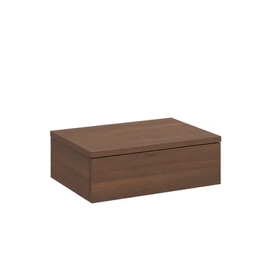Produktbild von KOMTO Wandregal mit Schublade Nussbraun - Nachttisch Hängend Nachttisch Wandmontage Wandschublade Nachtschrank Hängend | Monaco 46 x 30 x 15 cm