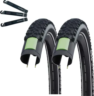 Zdjęcie produktu dla 2 x Schwalbe Smart Sam Plus Performance E-50 DD Greenguard Black-Reflex 47-622 (28 x 1.85) z dźwigniami do opon maxxi4you