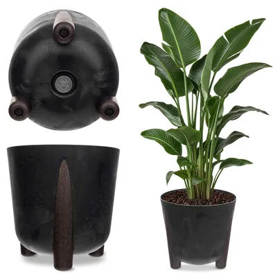 Imagen del producto de Macetas KADAX, cubierta para macetas, patas y maceta interior, soporte para plantas, 34 cm, color