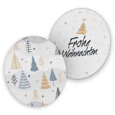 Produktbild von itenga 40x Bierdeckel Tannenbäume I Frohe Weihnachten I Untersetzer I 10,7cm