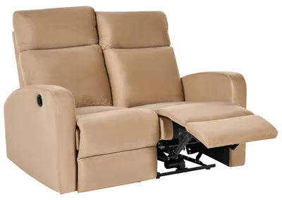 Produktbild von BELIANI 2-Sitzer Sofa Hellbraun Samt Elektrisch Verstellbar mit Fußablage Relaxfunktion Modern Industriell Relaxsofa Wohnzimmer Büro Arbeitszimmer