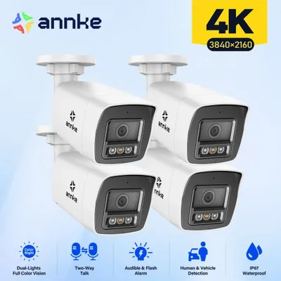 Zdjęcie produktu dla 8-megapikselowa kamera IP 4K do użytku zewnętrznego, z obsługą PoE, detekcją ruchu i dwukierunkowym systemem audio