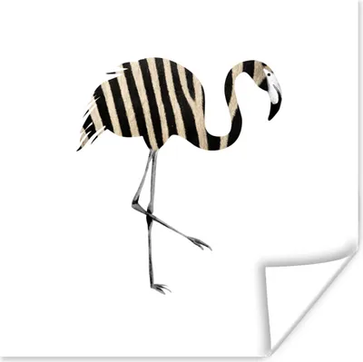 Produktbild von MuchoWow® Poster Flamingo - Linie - Muster 75x75 cm - Wand Dekoration