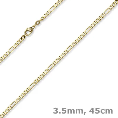 3-5mm-Collier-Figaro-Kette-585-Gelbgold-45cm