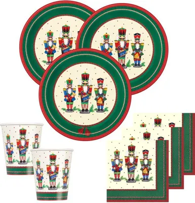 Produktbild von 16 weihnachtliche Servietten Nussknacker 2-lagig 33x33cm