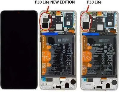 Produktbild von Huawei P30 Lite Display Bildschirm mit Rahmen & Akku Pearl White Weiß