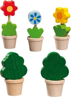 Produktbild von 3 Blumen & 2 Grünpflanzen - Farbige Akzente für dein Puppenhaus