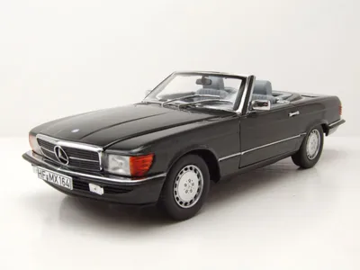 Produktbild von Mercedes 300 SL Cabrio R107 1986 blauschwarz metallic Modellauto 1:18 Norev