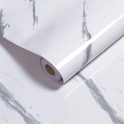 Obrázok produktu pre Fiqops vinylová tapeta 500cm x 61cm samolepiaca tapeta do kuchyne, PVC samolepiaca fólia, trblietavá, vodeodolná, odolná voči oleju, hladká, (1 ks), na nábytok, skrine, steny, dvere, obývačka, spálňa, detská izba