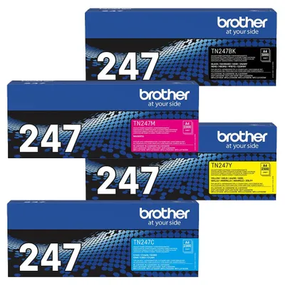 Produktbild von Brother TN247 4er Multipack / Original Toner XL / Cyan, Gelb, Schwarz, Magenta / TN247C TN247M TN247Y TN247BK