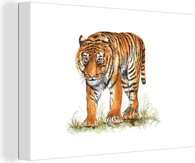 Obrázok produktu pre OneMillionCanvasses® - Plátno - 140x90 cm, Tiger - Tráva - Obraz, Nástenná umelecká dekorácia