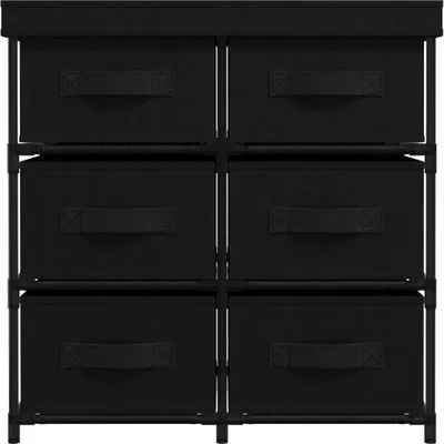 Produktbild von " " Aufbewahrungsschrank mit 6 Schubladen 55×29×55 cm Schwarz Stahl NeuMöbel 8335999