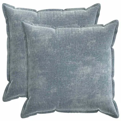 Zdjęcie produktu dla vidaXL Pokrowce na poduszki, 2 szt., kolor: niebieski (Houten), 55 x 55 cm, materiał: welur