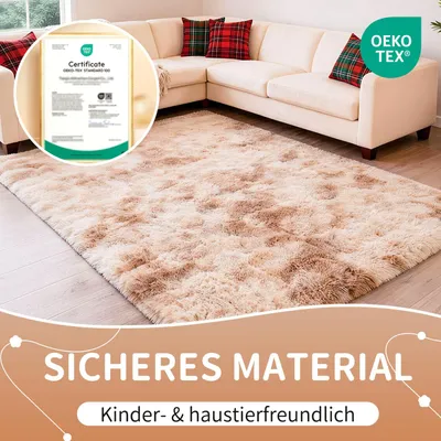 Productafbeelding van Pluizig vloerkleed, zacht, 120 x 160 cm, geschikt voor de woonkamer