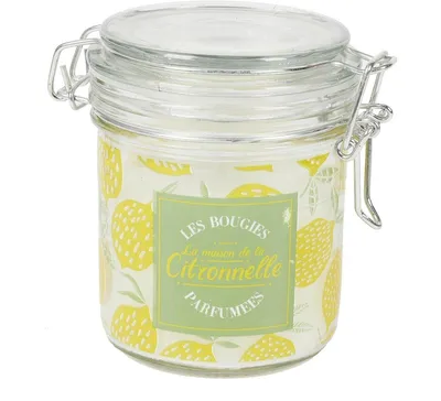 Produktbild von Zitronengarten Charme – Citronella Duftkerze gegen Mücken – Ø 8,5 cm – Outdoor-Kerze mit Zitronenduft – Glas-Weckglas – Gelb