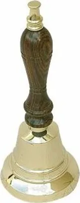 Produktbild von Tischglocke 12,5cm Handglocke Glocke Messing mit Holzgriff