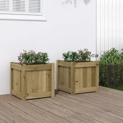 Produktbild von Hochbeet - Pflanzkübel - 2 Stk. - Blumenkasten - Kiefernholz Imprägniert - Beete CC29996