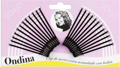 Produktbild von Eurostil Acanalado Clips Acero Con Bolita Negra 50mm Pack 1un