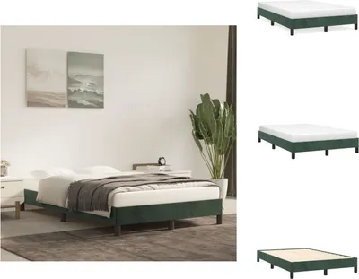 Image de vidaXL Cadre de lit vert foncé 120x200 cm velours - Lits & sommiers