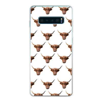 Produktbild von MuchoWow® Handyhülle Schutzhülle Hülle für Samsung Galaxy S10 Plus Schottischer Highlander - Kuh - Muster Silikon Softcase Handy Hülle - Schutzhülle