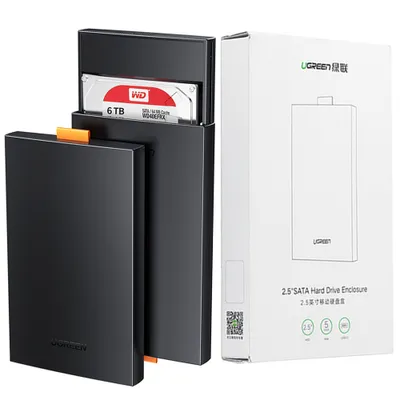 Produktbild von UGREEN SATA Externes Festplattengehuse 2,5" SSD/HDD (Schwarz)