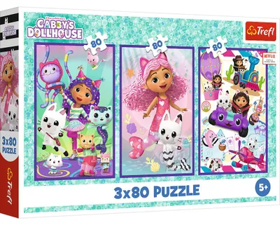 Productafbeelding van Puzzel 3x80 - Kleurrijke dagen van Gabby Trefl 34882