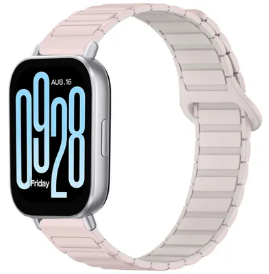 Obrázok produktu pre Pre Xiaomi Redmi Watch 5 Active Dvojfarebný silikónový magnetický náhradný pásik na ruku Pink