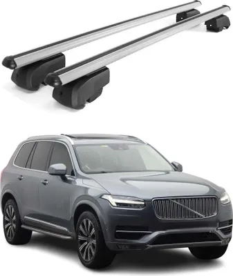 Image de Barres de toit Transversales pour Volvo XC90 2017-2023 Aluminium Gris ABE