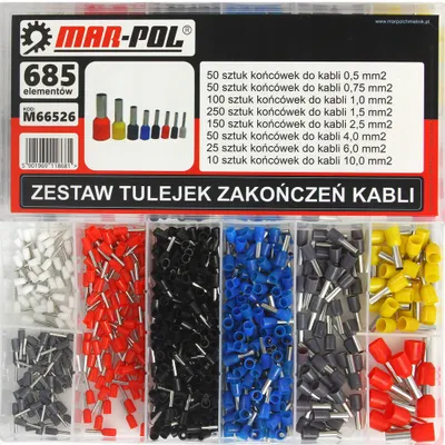 Obrázok produktu pre MAR-POL Sada káblových koncoviek 685ks M66526