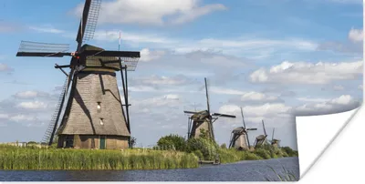 Produktbild von MuchoWow® Poster Mühle - Holland - Wasser 160x80 cm - Foto Poster