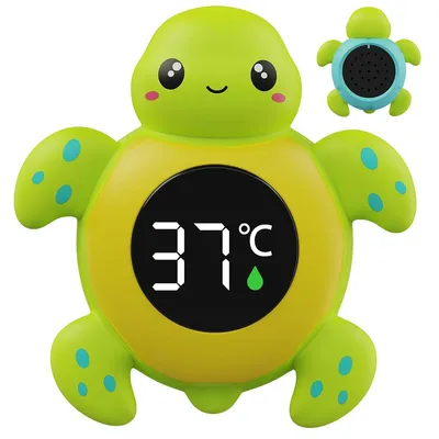 Produktbild von Baby-Badethermometer mit 3-Farb-LED, Badethermometer,Touchscreen, wasserdicht, Wasser- & Raumtemperatur, sicher, leicht zu reinigen, multifunktional