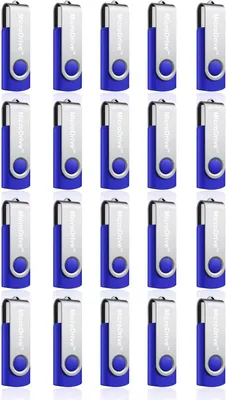 Produktbild von 20x 16GB USB 2.0 Stick Flash USB Drive Swivel USB Flashdrive Speicherstick Memorystick Farbe: Blau
