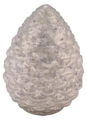 Produktbild von Glaszapfen, silber mit Glitzer, handgefertigt, *Germany*