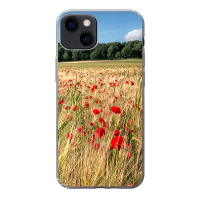 Produktbild von MuchoWow® Handyhülle Schutzhülle Hülle für iPhone 13 Wilde Mohnblumen auf einem großen Feld Silikon Softcase Handy Hülle - Karteninhaber