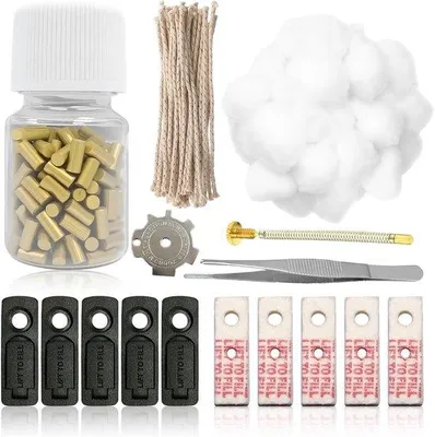 Produktbild von Feuerstein-Set – 3 – Reparaturset für Feuerzeuge mit Feuersteinen und Zündmaterial – Für verschiedene Feuerzeugmodelle