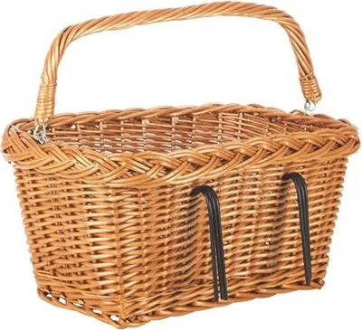 Image de Basil Wicker Panier de guidon rectangulaire plat Davos