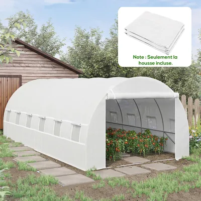 Produktbild von Sweiko Ersatzfolie für 6x3x2 m Gewächshaus, robust, reißfest, 12 Fenster, Tür, NUR Folie Grün