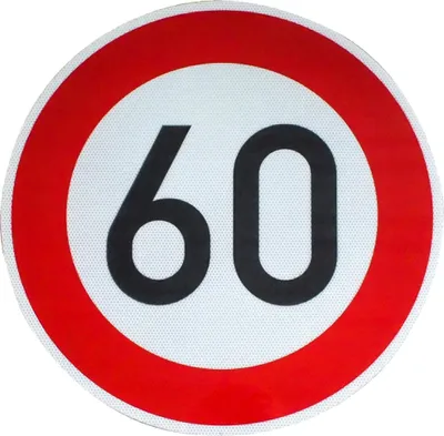 Produktbild von Original Verkehrszeichen 274-60 60 km/h RA2 RAL RSA-21 Geburtstagsschild Verkehrsschild Straßenzeichen Straßenschild Baustellenschild Schild