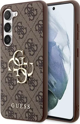 Produktbild von Guess 4G Grosses Metall-Logo-Etui Für Samsung Galaxy S24 - Braun