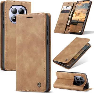 Obrázek produktu pro Pouzdro pro Xiaomi Redmi Note 15 Pro 5G, RetroPolyuretanKožené Pouzdro s Funkcí Stojánku hnědá