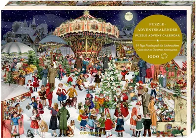 Produktbild von Puzzle-Adventskalender - Nostalgischer Weihnachtsmarkt