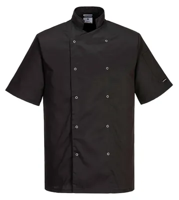 Zdjęcie produktu dla C733 - Bluza szefa kuchni CUMBRIA ze stójką z lekkiej i trwałej tkaniny - 3 kolory - XS-4XL