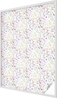 Produktbild von Buntglas Fensterfolie – 146x100 cm – Stained-Glass Design – blickdichte dekorative Sichtschutzfolie – selbstklebend, UV-Schutz – Blumenwiese