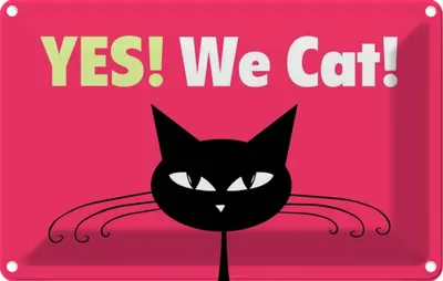 Produktbild von vianmo Blechschild 20x30 cm Yes We cat Katze Tier Haustier