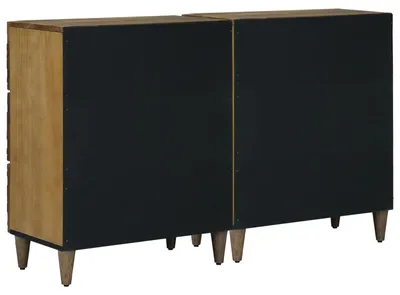 Zdjęcie produktu dla Komoda vidaXL, 2 szt., brązowa, 60 x 33,5 x 75 cm, lite drewno mango