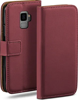 Produktbild von moex® Book Case kompatibel mit Samsung Galaxy S9 - Hülle 360 Grad klappbar, Weinrot