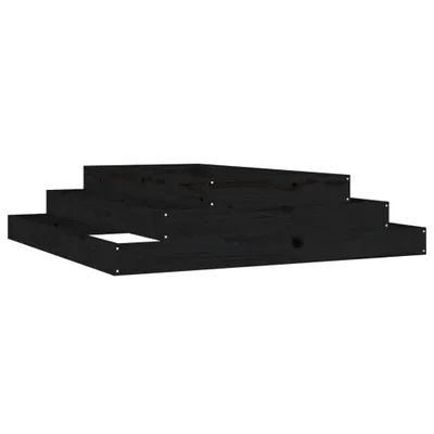 Produktbild von vidaXL Pflanzkübel Schwarz 110x110x27 cm Massivholz Kiefer