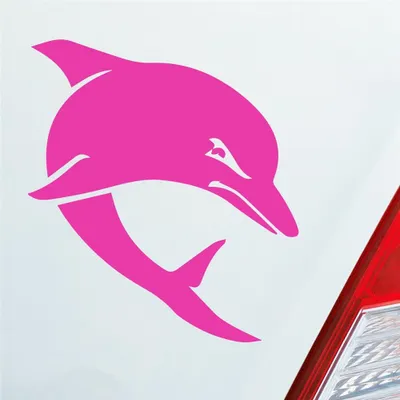 Produktbild von Auto Aufkleber Böser Delphin Delfin Angry Dolphin Tier Tuning 10x9 cm Pink Sticker Heckscheibenaufkleber