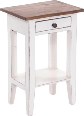 Produktbild von Telefontisch PLANTA | 52x34cm (HxB), Nachtschrank mit Schublade  | Farbe: 06 weiß-landhaus